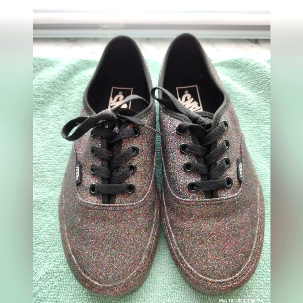 VANS Rainbow Glitter Authentic Black Sparkle